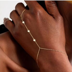 New! Bracelet Gold Dainty Crystal Ring Bracelet